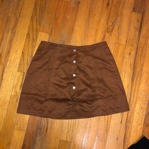 Brown suede skirt